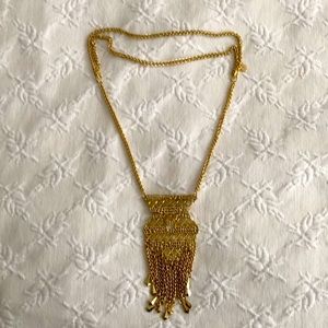 Stella & Dot Gold Fringe Statement Necklace